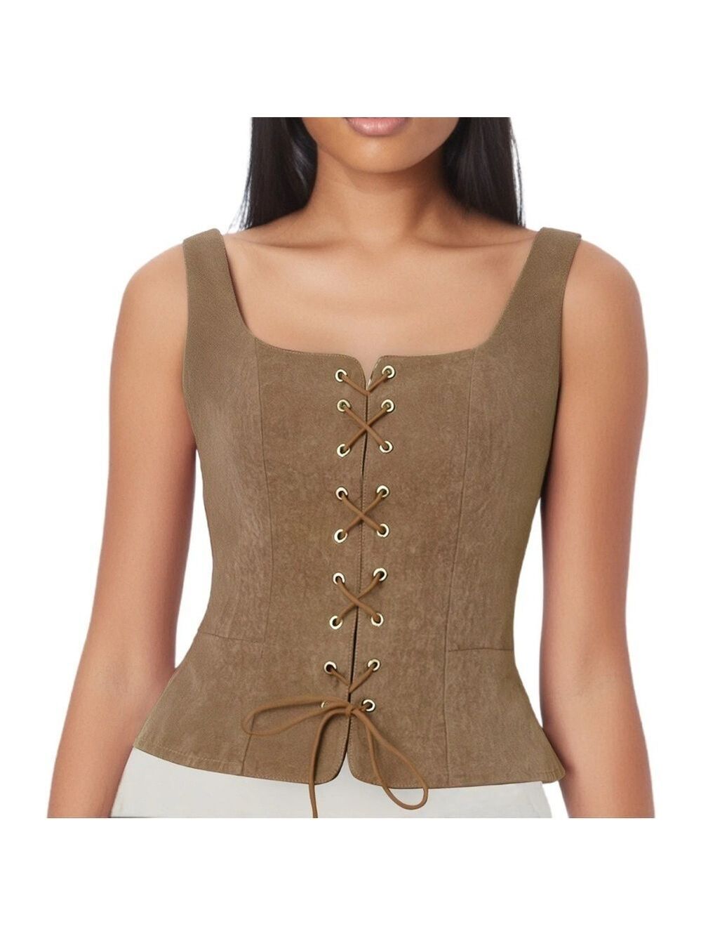 Pirate Renaissance Lace up Corset Vest Bodice Small Brushed Microfibre top